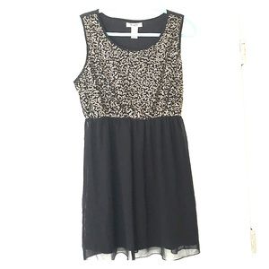 Black and gold sequin dress